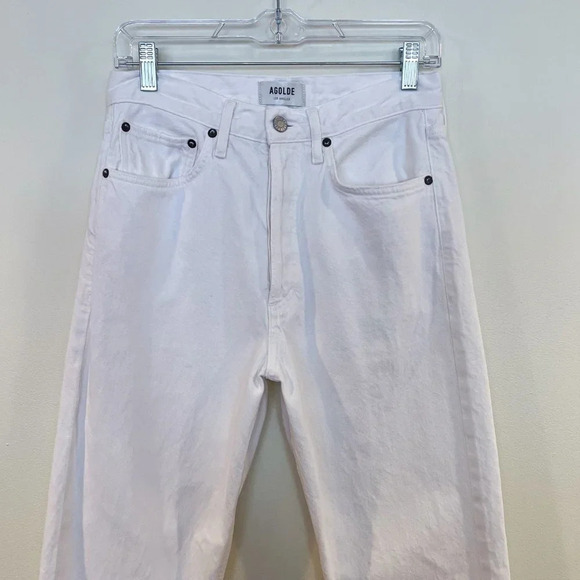 AGOLDE White Denim 90s Straight Leg High Waist Classic Button Fly Jeans 26 - Picture 4 of 12